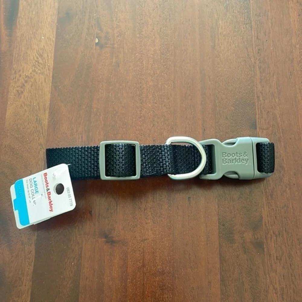 Boots & Batkley Large Black Gray Dog Collar pet up to 90 lbs